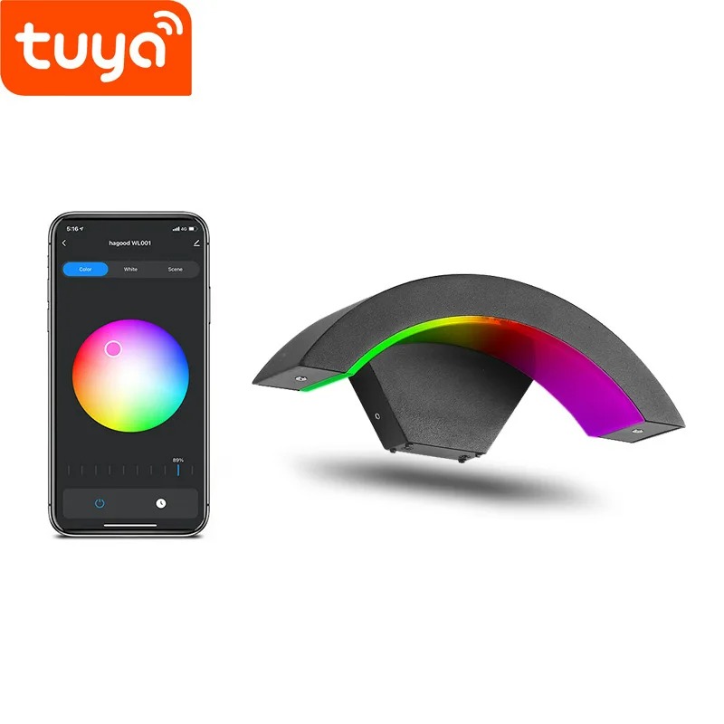 Smart Zigbee Garden Light - Tuya Smart WiFi/ZigBee Wandleuchte, dimmbare, farbwechselnde