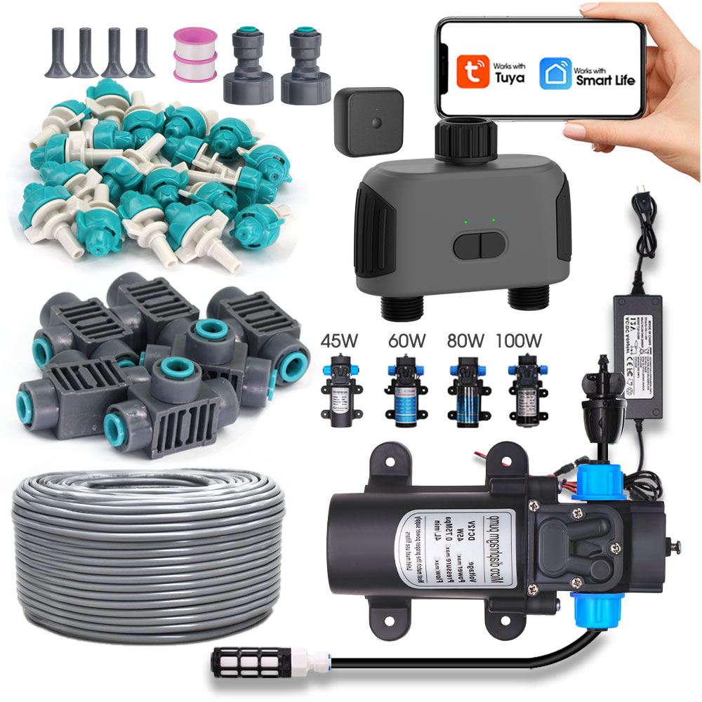 Smart Garden Keeper - Neues 30-50m 2-Wege-WLAN-Bluetooth-kompatibles Timer-Nebel-Bewässerungs system 4-9l/h