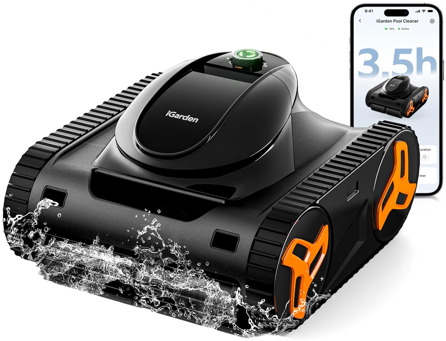 Smart Gardening - Roboter-Poolreiniger KN-Serie, 210 Min. Laufzeit, Intelligente