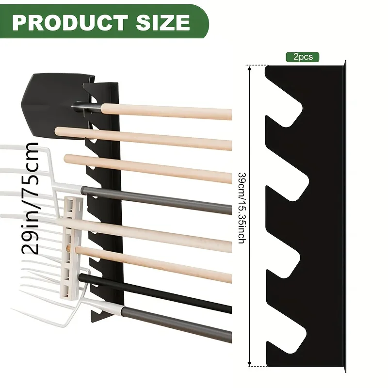 Smart Garden Storage - Robuster Metall-Gartenwerkzeughalter mit Schaufel- und Rechen-Aufbewahrung,