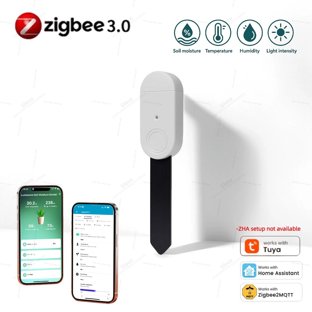 Smart Zigbee Garden Light - 4-in-1 Zigbee Bodenfeuchtigkeits-, Temperatur- und Luftfeuchtigkeitssensor