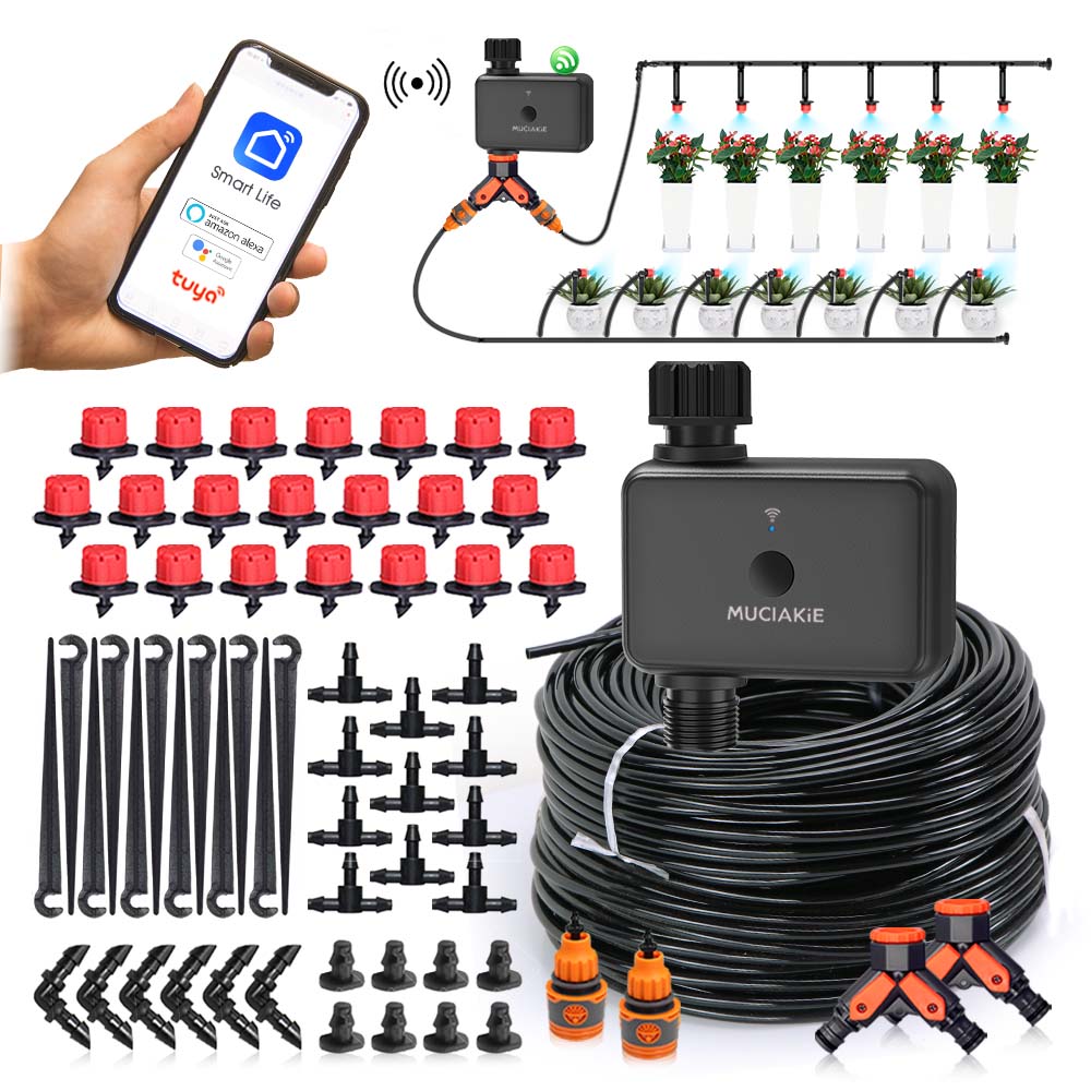 Smart Garden Keeper - 30–10 m Garten-Dualband-WiFi-Timer-Bewässerungsset, unterstützt intelligente Sprachfunktion,